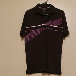 Adidas mens gold polo Black purple white sz M